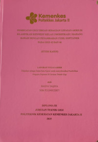 PEMBUATAN GIGI TIRUAN SEBAGIAN LEPASAN AKRILIK KLASIFIKASI KENNEDY KELAS I MODIFIKASI 1 RAHANG BAWAH DENGAN PENAMBAHAN CUSIL SOFTLINER PADA GIGI 43 DAN 46