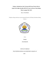 Kajian Administrasi dan Farmasetik Resep Pasien Rawat Jalan di Paviliun Kartika RSPAD Gatot Soebroto Pada Bulan Maret sampai Mei 2019