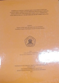 Perbedaan Tingkat Pengetahuan dan Sikap Tentang Jajanan Sehat Sebelum dan Sesudah Penyuluhan dengan Media Edukatif Treasure Hunt serta Daya Terimanya pada Siswa/i Kelas V di SDN Mekarsari 08 Tambun Selatan