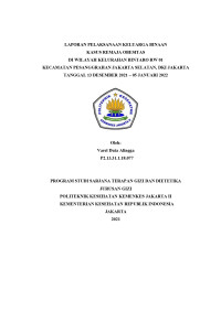Laporan Pelaksanaan Keluarga Binaan Kasus Remaja Obesitas Di Wilayah Kelurahan Bintaro RW 01 Kecamatan Pesanggrahan Jakarta Selatan, DKI Jakarta Tanggal 13 Desember 2021 – 05 Januari 2022