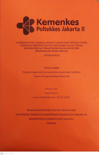 GAMBARAN POLA MAKAN, ASUPAN CAIRAN, DAN TINGKAT STRES TERHADAP SKRINING STATUS GIZI PASIEN GAGAL GINJAL KRONIK DENGAN TERAPI HEMODIALISA DI KLINIK HEMODIALISA MITRA DENAM\r\n(STUDI KASUS)