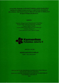 Image of ANALISIS TEKNIK INTENSITY MODULATED RADIATION THERAPY (IMRT) PADA KASUS CARSINOMA MAMMAE BILATERAL MENGGUNAKAN BREAST BOARD 10 DERAJAT DI RSUP PERSAHABATAN