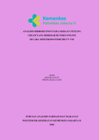 Image of Analisis Hidrokuinon Pada Sediaan Peeling Cream Yang Beredar Di Toko Online Secara Spektrofotometri UV-Vis