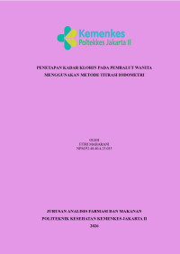 Image of PENETAPAN KADAR KLORIN PADA PEMBALUT WANITA MENGGUNAKAN METODE TITRASI IODOMETRI