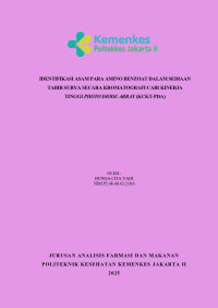 Image of IDENTIFIKASI ASAM PARA AMINO BENZOAT DALAM SEDIAAN  TABIR SURYA SECARA KROMATOGRAFI CAIR KINERJA  TINGGI PHOTO DIODE ARRAY (KCKT-PDA)