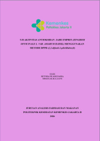 Image of Uji Aktivitas Antioksidan  Jahe Emprit (Zingiber Officinale L. Var. Amarum Hassk.)  Menggunakan Metode DPPH (2,2-Difenil-1-Pikrilhidrazil)