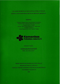 Image of ANALISIS HUBUNGAN KUALITAS CITRA CT SCAN KEPALA NON KONTRAS DENGAN MOTION ARTIFACT