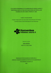 Image of Analisis Pemeriksaan Radiografi Whole Spine 2 Proyeksi dengan Klinis Skoliosis di Instalasi Radiologi RS Grha Permata Ibu