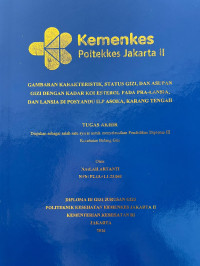 Image of Gambaran Karakteristik Status Gizi dan Asupan Gizi dengan Kadar Kolesterol pada Pra-lansia dan Lansia di Posyandu ILP Asoka Karang Tengah