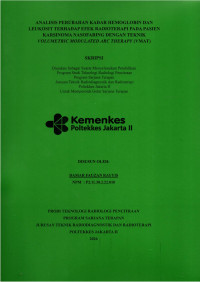Image of ANALISIS PERUBAHAN KADAR HEMOGLOBIN DAN LEUKOSIT TERHADAP EFEK RADIOTERAPI PADA PASIEN KARSINOMA NASOFARING DENGAN TEKNIK VOLUMETRIC MODULATED ARC THERAPY (VMAT)