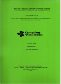 Image of ANALISIS KOMPARATIF RADIOGRAFI LUMBAL POSISI SUPINE DAN ERECT TERHADAPAKURASI DIAGNOSTIK