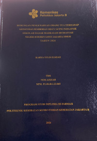 Image of Hubungan Pengetahuan Orang Tua Terhadap Kepatuhan Pemberian Obat Cacing pada Anak Sekolah Dasar Madrasah Ibtidaiyah Negeri 10 Duren Sawit Jakarta Timur Tahun 2026