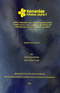 Image of PROFIL PERESEPAN OBAT HIPNOTIK-SEDATIF PADA PASIEN GAGAL GINJAL KRONIS YANG MENJALANI HEMODIALISIS DI RSUP FATMAWATI JAKARTA TAHUN 2025