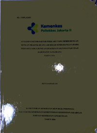 Image of ANALISIS FAKTOR-FAKTOR PERILAKU YANG BERHUBUNGAN  DENGAN PRAKTIK BUANG AIR BESAR SEMBARANGAN (BABS) PADA KELUARGA DI WILAYAH KERJA PUSKESMAS PAKUHAJI KABUPATEN TANGERANG TAHUN 2026