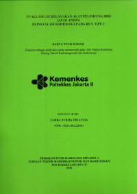 Image of EVALUASI UJI KELAYAKAN ALAT PELINDUNG DIRI (LEAD APRON) DI INSTALASI RADIOLOGI PADA RS X TIPE C