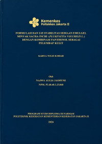 Image of Formulasi dan Uji Stabilitas Sediaan Emulgel Minyak Sacha Inchi (Plukenetia Volubilis L.) dengan Kombinasi Panthenol sebagai Pelembap Kulit
