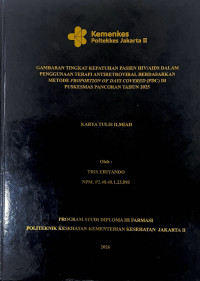 Image of Gambaran Tingkat Kepatuhan Pasien HIV dalam Penggunaan Terapi Antiretroviral Berdasarkan Metode Proportion of Days Covered (PDC) di Puskesmas Pancoran Tahun 2025