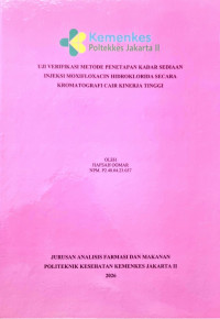 Image of UJI VERIFIKASI METODE PENETAPAN KADAR SEDIAAN INJEKSI MOXIFLOXACIN HIDROKLORIDA SECARA KROMATOGRAFI CAIR KINERJA TINGGI