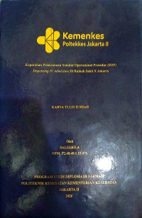Image of Kepatuhan Pelaksanaan Standar Operasional Prosedur (SOP) Dispensing IV  Admixture di Rumah Sakit X Jakarta
