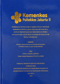 Image of PERBEDAAN PENGETAHUAN SEBELUM DAN SESUDAH DIBERIKAN PENYULUHAN TENTANG PENTINGNYA ASUPAN PROTEIN DAN ZAT BESI DENGAN MEDIA LEAFLET PADA ATLET BULU TANGKIS DI PUSLATCAB KOTA TANGERANG