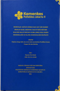 Image of Hubungan Asupan Energi dan Zat Gizi Makro dengan Hasil Skrining Malnutrisi Metode Dialysis Malnutrition Score (DMS) pada Pasien Hemodialisis di Klinik Hemodialisis Diatrans