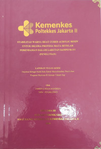 Image of Stabilitas Warna Heat Cured Acrylic Resin Untuk Sklera Protest Mata Setelah Perendaman Dalam Larutan Sampo Bayi