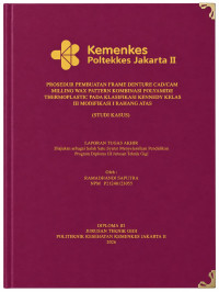Image of PROSEDUR PEMBUATAN FRAME DENTURE CAD/CAM MILLING WAX PATTERN KOMBINASI POLYAMIDE THERMOPLASTIC PADA KLASIFIKASI KENNEDY KELAS III MODIFIKASI I RAHANG ATAS