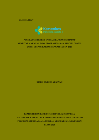 Image of PENERAPAN HIGIENE SANITASI PANGAN TERHADAP KUALITAS MAKANAN PADA PROGRAM MAKAN BERGIZI GRATIS (MBG) DI SPPG KARANG TENGAH TAHUN 2026