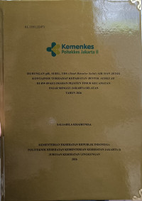 Image of HUBUNGAN pH, SUHU, TDS (Total Dissolve Solid) AIR DAN JENIS  KONTAINER TERHADAP KEPADATAN JENTIK AEDES SP.  DI RW 09 KELURAHAN PEJATEN TIMUR KECAMATAN  PASAR MINGGU JAKARTA SELATAN  TAHUN 2026