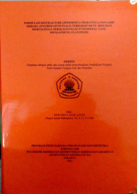 Formulasi Ekstrak Pare (Momordica Charantia L.) Dan Jahe Merah ( Zingiber Officinale) Terhadap Mutu Minuman Mortizingle Sebagai Pangan Fungsional Yang Mengandung Flavonoid