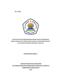 Faktor-Faktor Yang Berhubungan Dengan Praktik Penggunaan Sarana Sanitasi Oleh Peserta Didik Di Sekolah Dasar Negeri Krukut  03 Kota Depok Provinsi Jawa Barat  Tahun 2018