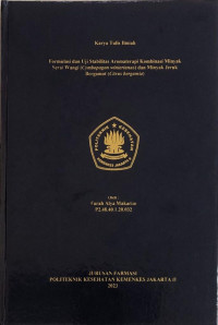 Formulasi dan Uji Stabilitas Aromaterapi Kombinasi Minyak Serai Wangi (Cymbopogon winterianus) dan Minyak Jeruk Bergamot (Citrus bergamia)