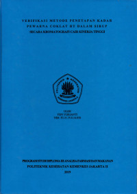 Verifikasi Metode Penetapan Kadar Pewarna Coklat HT dalam Sirup Secara Kromatografi Cair Kinerja Tinggi