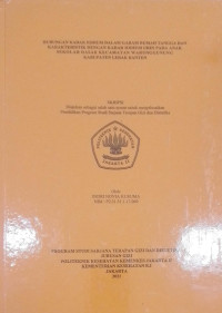 Hubungan Kadar Iodium Dalam Garam Rumah Tangga Dan Karateristik Dengan Kadar Iodium Urin Pada Anak Sekolah Dasar Kecamatan WarungGunung Kabupaten Lebak Banten”