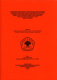 Hubungan Asupan Energi, Protein, dan Cairan Terhadap Klasifikasi Subjective Global Assessment (SGA), Status Albumin, dan Indeks Massa Tubuh (IMT) Pada Pasien Rawat Jalan Continous Ambulatory Peritoneal Dialysis (CAPD) di RSUPN DR. Cipto Mangunkusumo