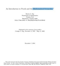 An Introduction to Proofs and the Mathematical Vernacular