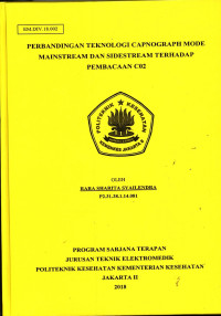 Perbandingan Tekonologi Capnograph Mode Mainstream Dan Sidestream Terhadap Pembacaan C02